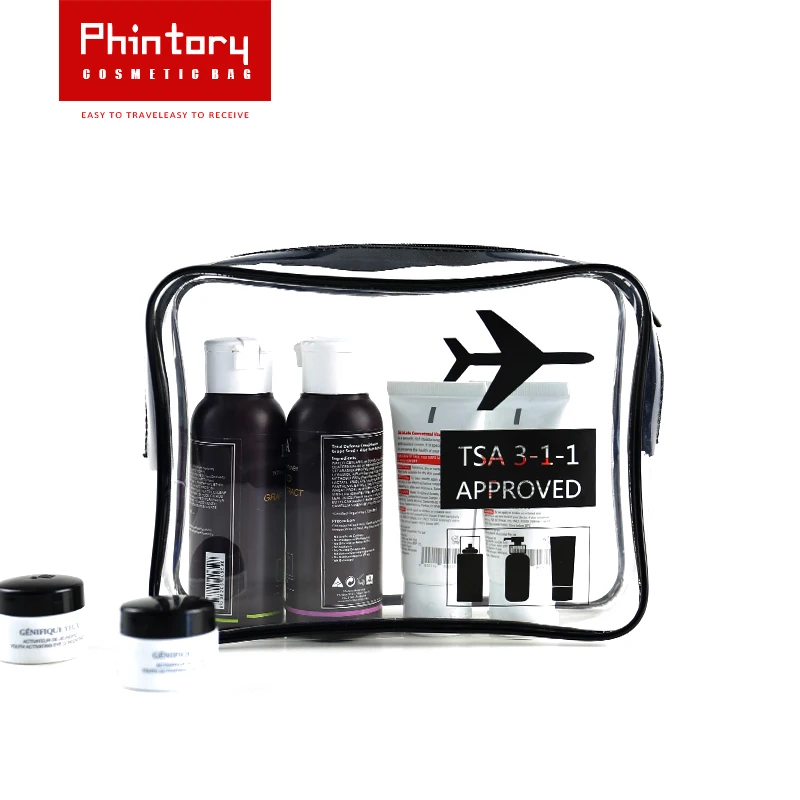 

PhintoryTSA Approved Travel Toiletry Bag Pouch, Clear Travel Organizer Airport Carry-On Checkpoint Airline Compliant Storage Bag