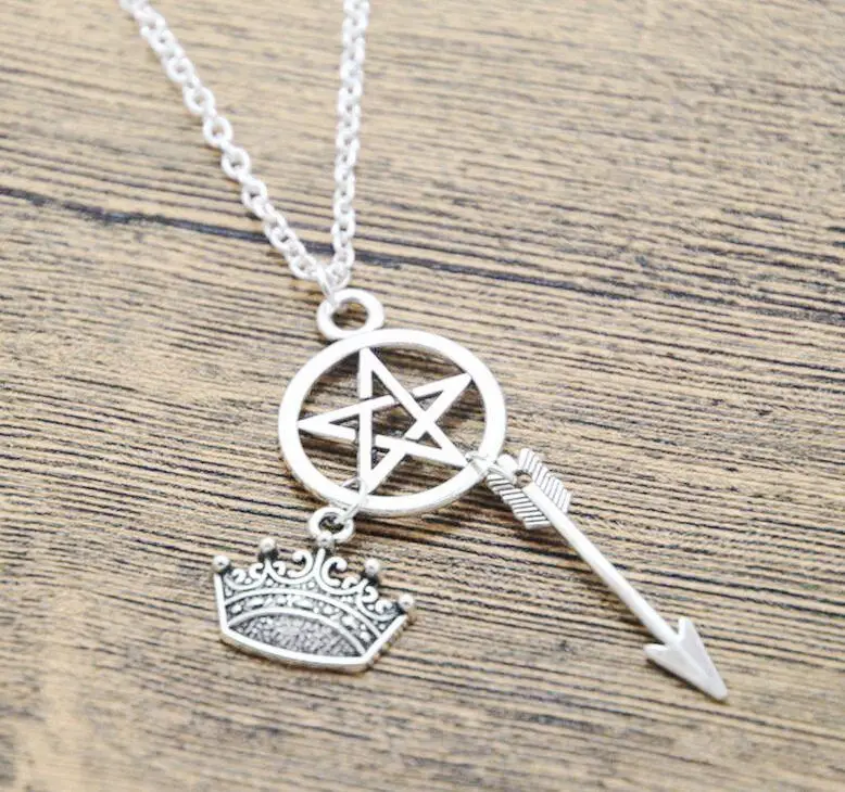 Корона Подвеска со стрелой Wicca пентаграмма сверхъестественное вдохновил