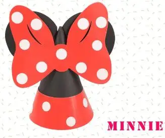 10 шт./партия, милый головной убор для дня рождения с изображением Микки и Минни, вечерние шапочки, лучший подарок для детей - Цвет: Minnie