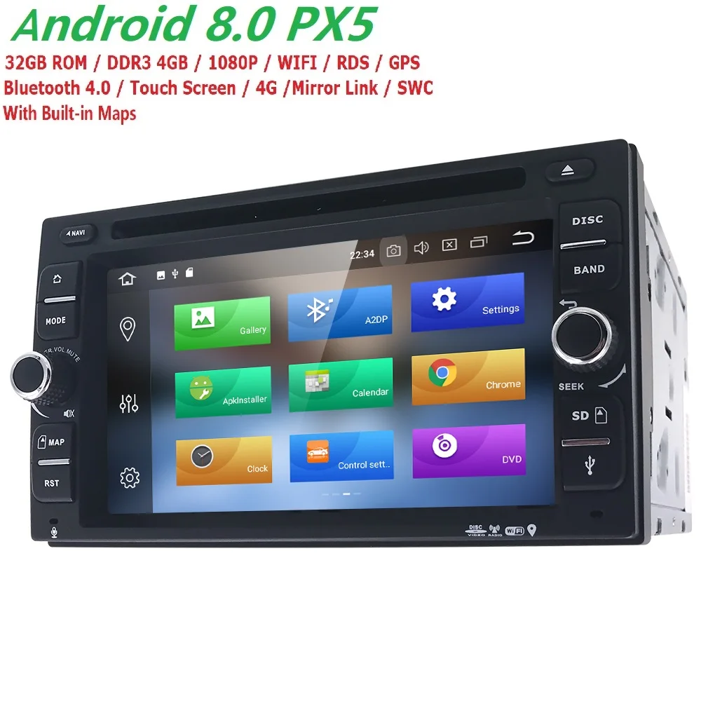 Best 4G+32G Android 8.0 Auto Radio 8/OctaCore 6.2Inch 2DIN Universal Car DVD player GPS Stereo Audio Head unit Support DAB DVR OBD BT 1