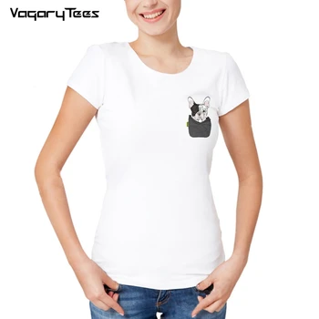 

Funny Middle Finger Boston Terrier/Frenchie/German Shepherd/Labrador Retriever/Chihuahua FU Pocket T-shirts Harajuku women Tees