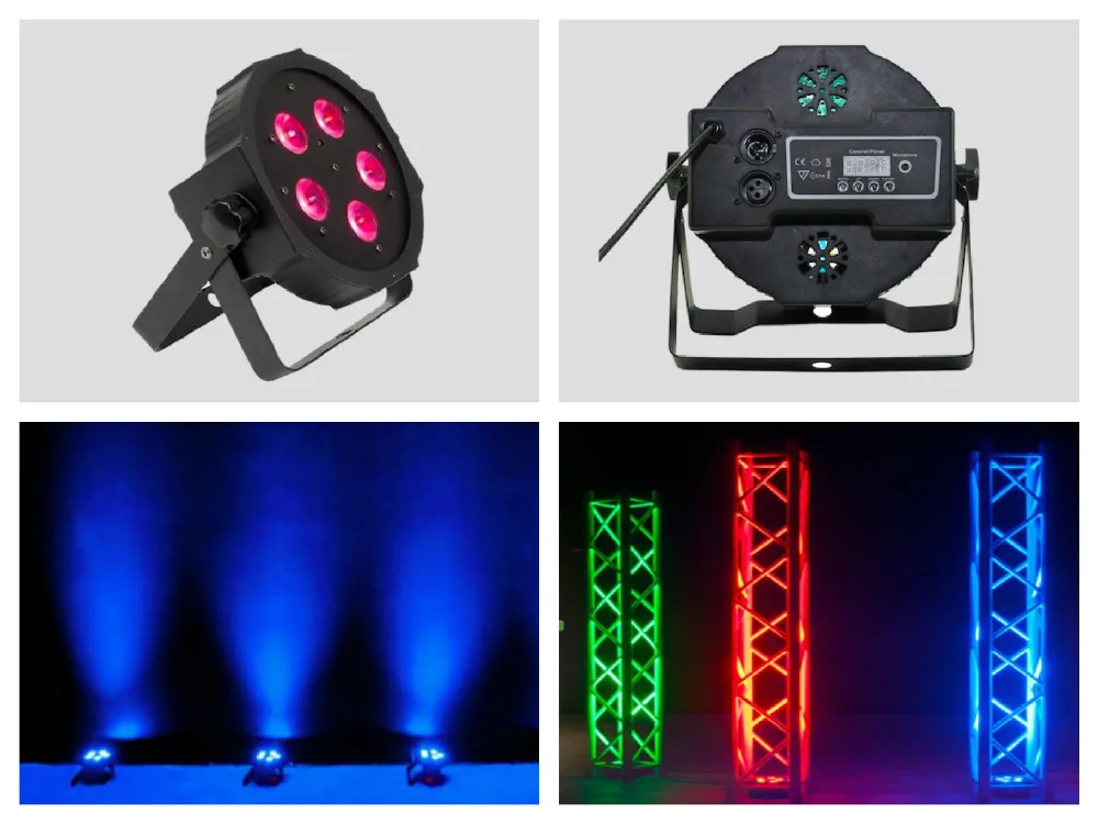 Тонкий Par led 5x9 Вт RGB или 5x12 RGBA/w RGBW 4 в 1 5x15 RGBWA плоский dmx dj для вечеринок развлечения