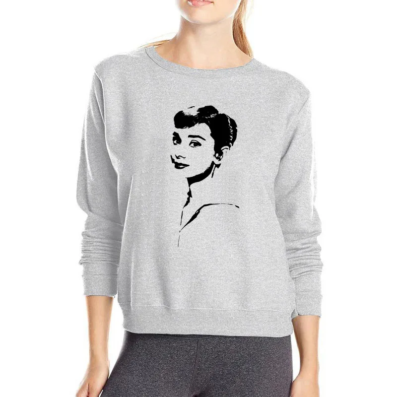 

Beautiful women Audrey Hepburn hoodies super cool streetwear fashion hip hop sweatshirt girls casual pullover clothes
