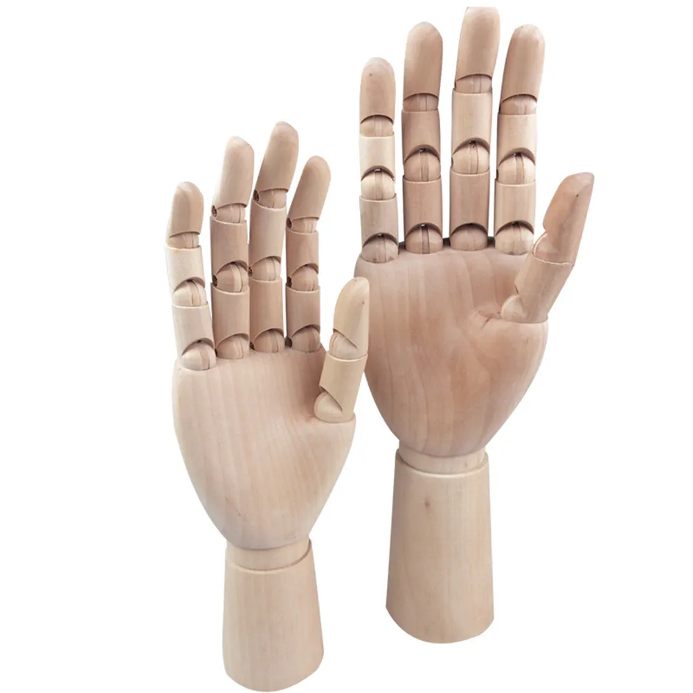 Деревянная модель руки человека деревянные Суставы подвижные пальцы правая левая рука модель набросок рисунок шарнирный манекен " 8" 1" 12"