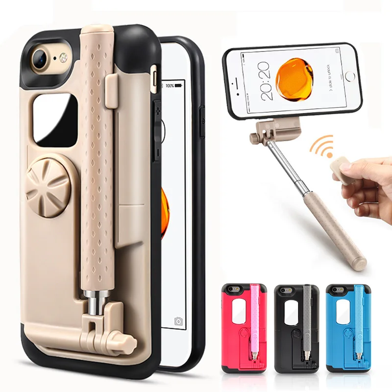 For iPhone 7 Case with Bluetooth Selfie Stick Phone Case for iPhone 7 7plus Case Coque mirror coque for iPhone 7 Plus Cover For iPhone 7 Case with Bluetooth Selfie Stick Phone Case for iPhone 7 7plus Case Coque mirror coque for iPhone 7 Plus Cover
