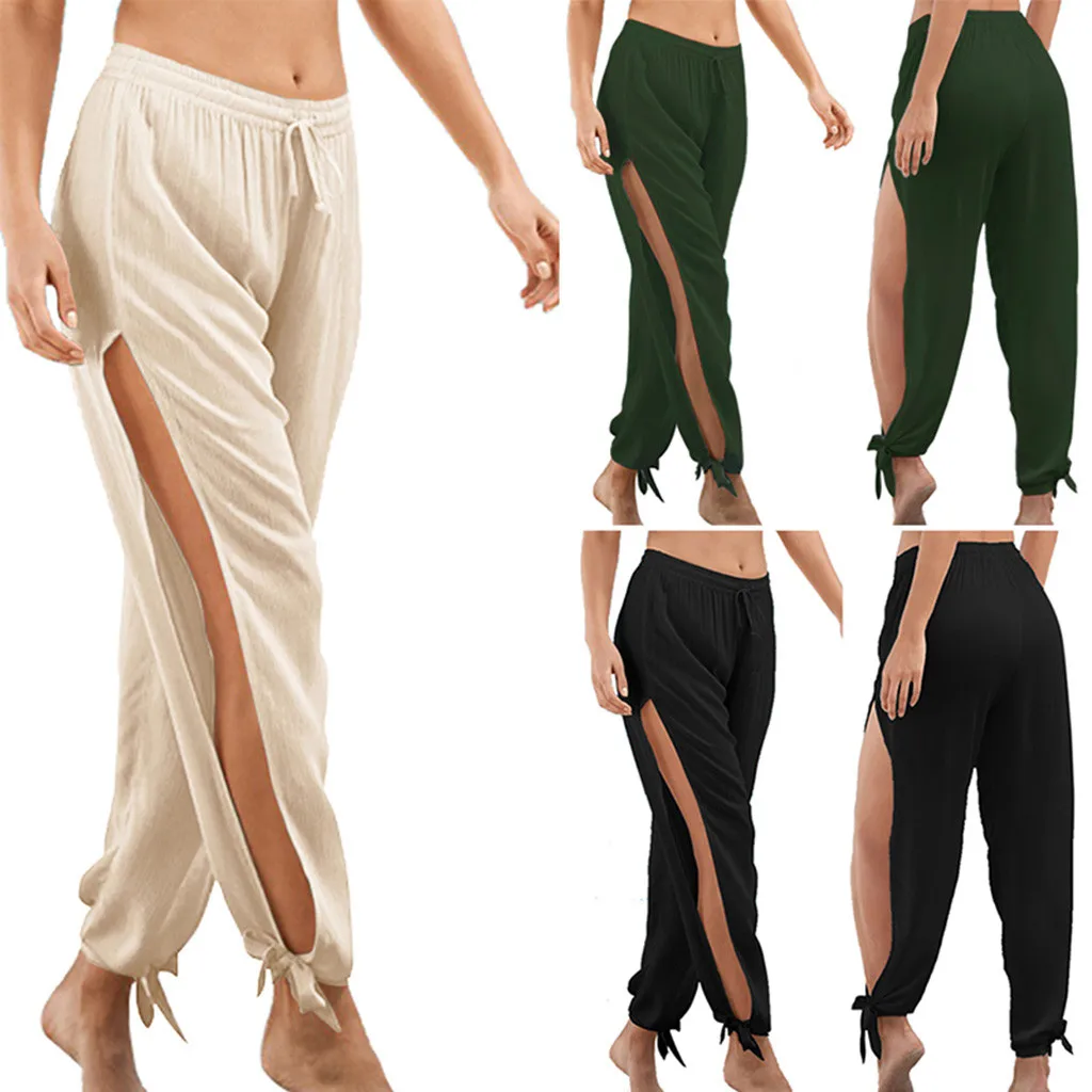 

Pants Women Sport Solid Workout Mid Waist Running Pants Fitness Elastic Leggings Waist Fitness workout clothing#80