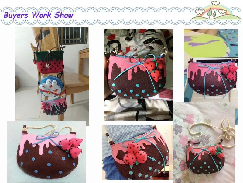 DIY милый войлочный мешок для девочек ручной работы детская сумка на плечо DIY войлочный материал посылка для шитья детей фестиваль в честь Рождества сумка для конфет