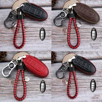 

Leather Car Key Smart Cover Case For Nissan Qashqai J11 X-Trail t31 kicks Tiida Pathfinder Murano Note Juke Tiida Teana key Case