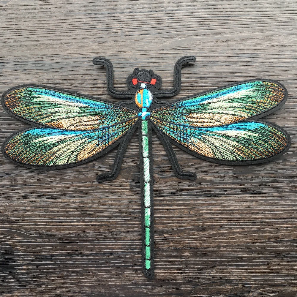 

1Pcs Big Beautiful Dragonfly Embroidered Patch Applique, Iron on Patches for Clothing, DIY Fashion Patches LSHB661