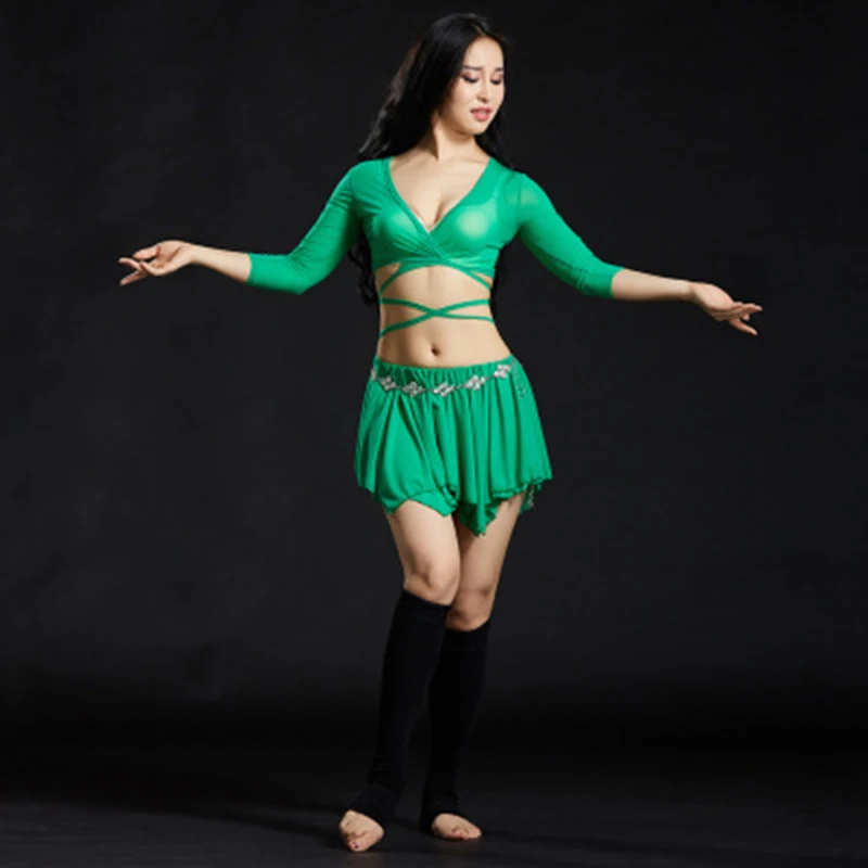 Новое поступление года: топ и юбка для занятий танцами живота - Цвет: As picture