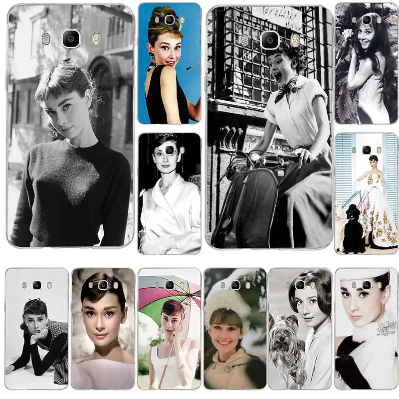 

Fashion Audrey Hepburn For Samsung Galaxy J1 J2 J3 J5 J7 A3 A5 A7 2016 2017 Shell Soft TPU Silicone Mobile Phone Cases Bags