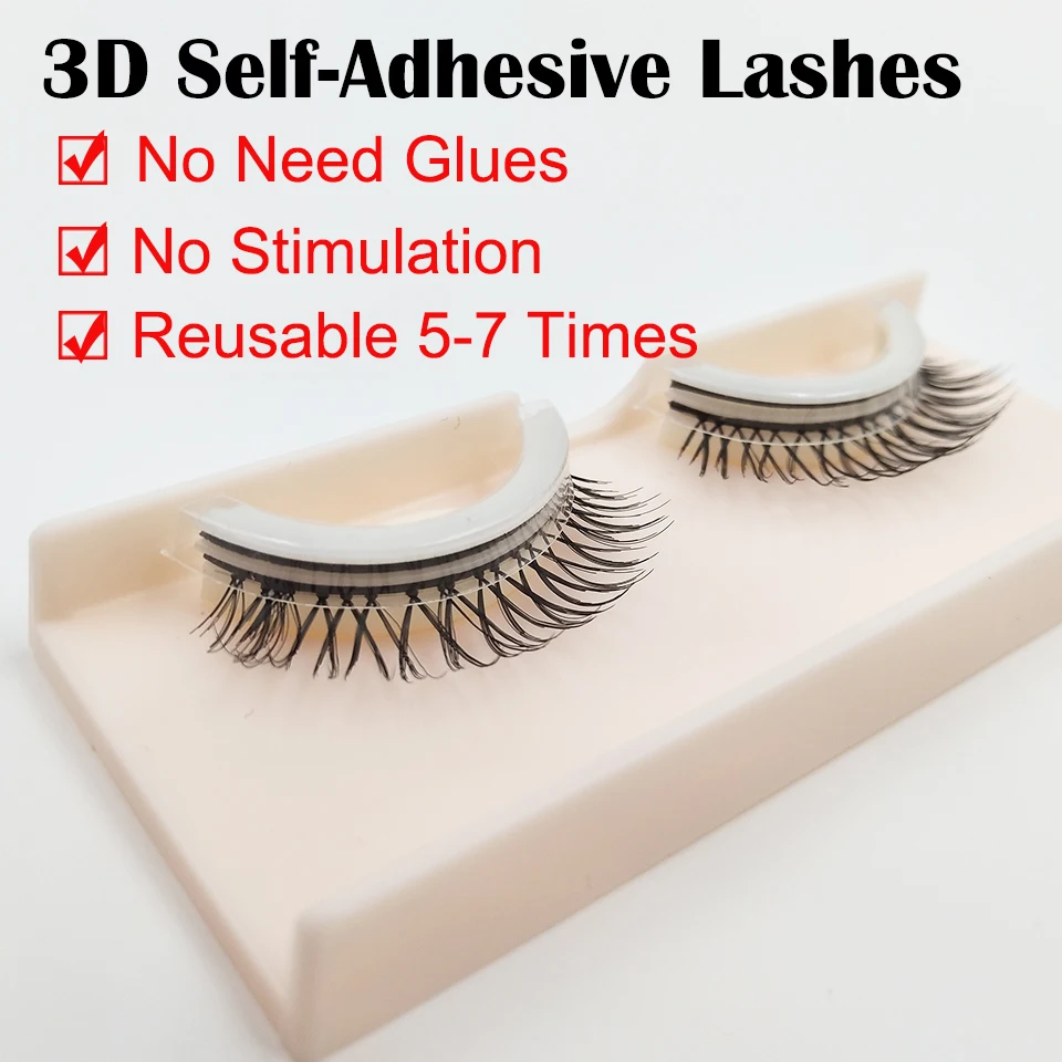 YAQIMEIER 3D Self Adhesive Lashes 2018 New Design Thickness