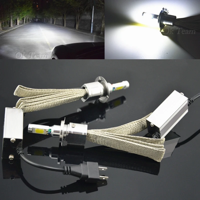 2pcs H1 H3 H4 H7 H11 LED Head Light 60W 6000K 12V/24V 7200LM Car Xenon White Headlight Lamp High Low Kit Globes Bulbs