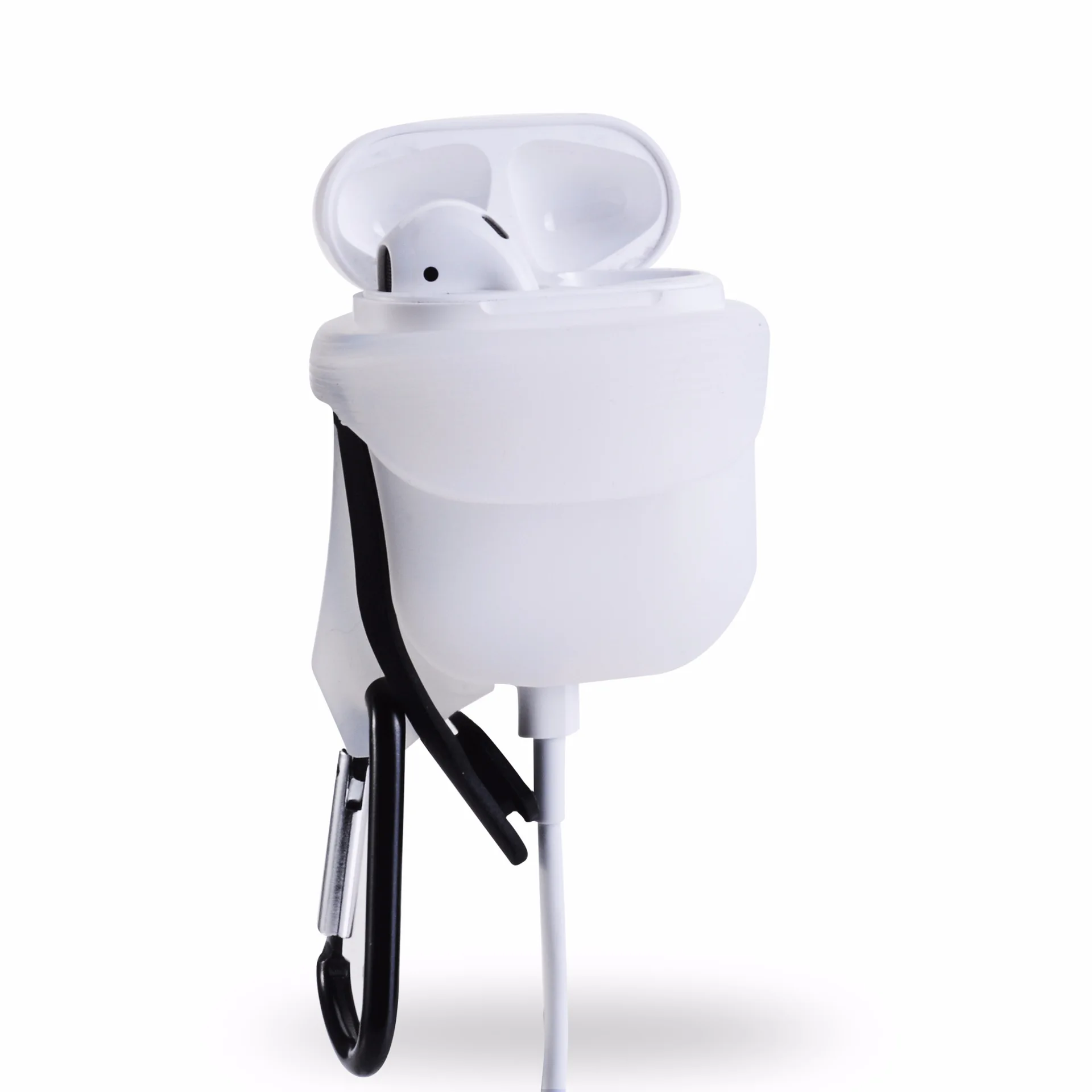 IKSNAIL для Apple Airpods чехол Аксессуары Air Pods чехол s силиконовый беспроводной Bluetooth наушники протектор Коробка - Цвет: white-black