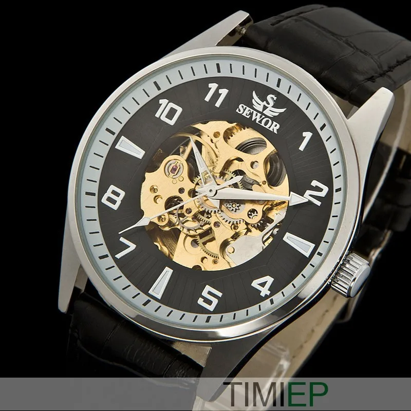 Новая мода пары часы Скелет Прозрачный авто механические кожаные часы группа для любителей наручных часов* 2 для мужчин и женщин