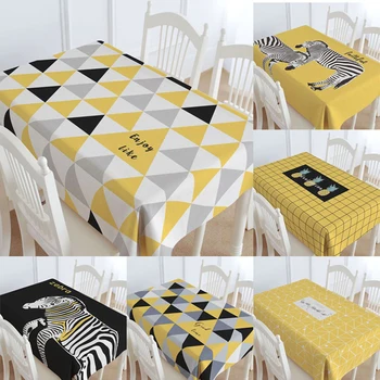 

Waterproof Tablecloth Cotton Linen Art Restaurant Zebra Pineapple Square Table Long Tea Table Round Table Covering Cloth