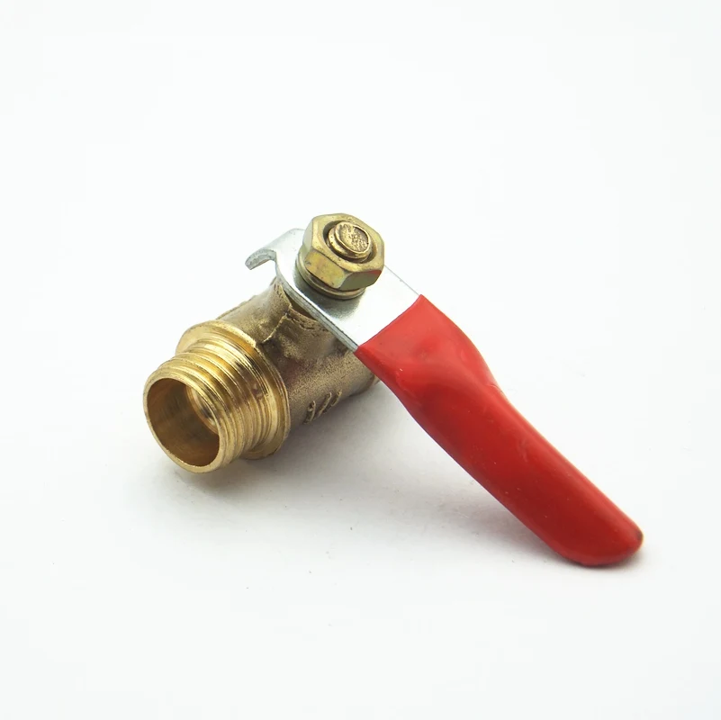 1/4" BSPT Female x 1/4" BSPT Male Threaded Two Way Brass Ball Valve For Oil Water Air