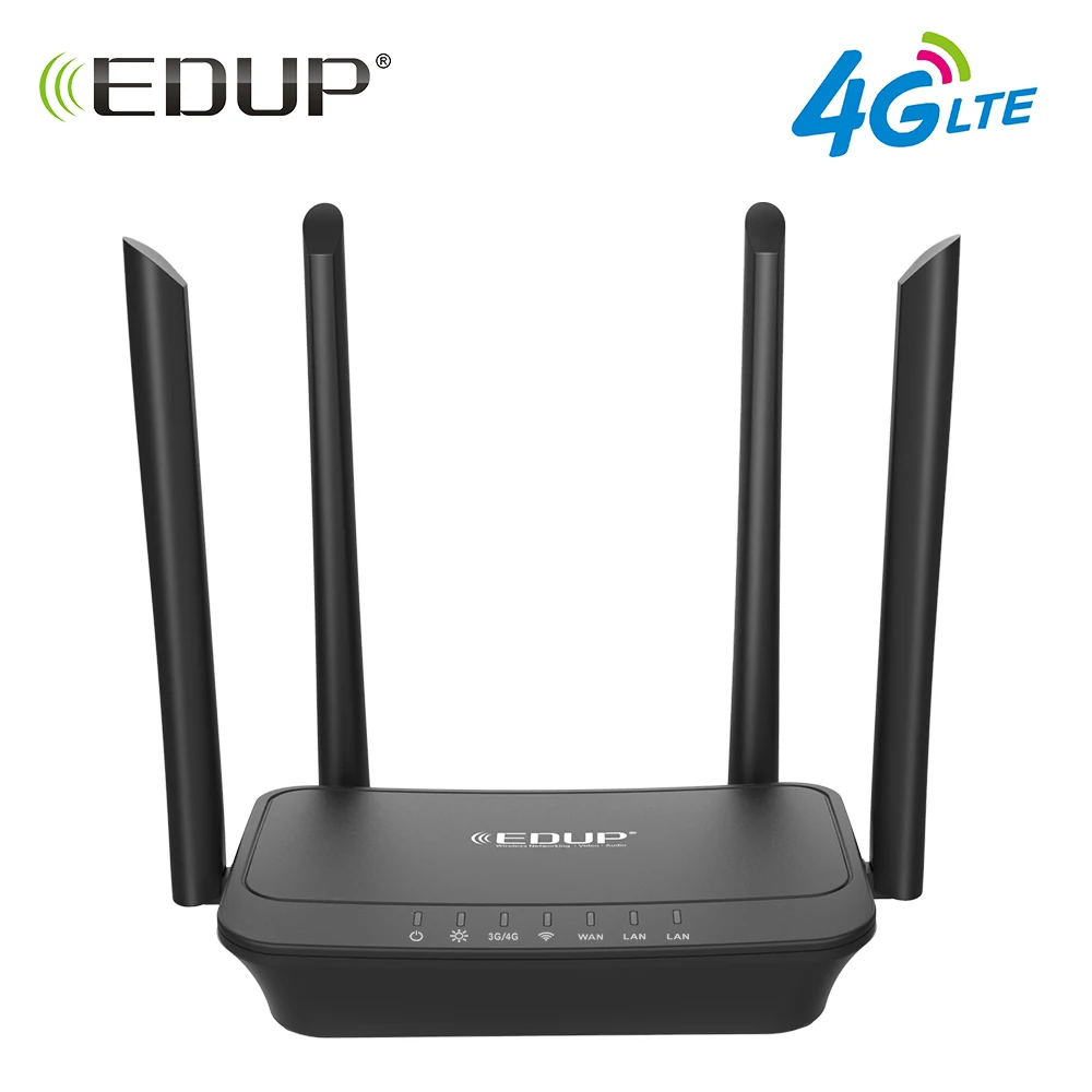 

EDUP 300Mbps Wireless Wifi Router 802.11b/g/n Wi-Fi Router 4G LTE FDD Mobile Hotspot Routers CPE with SIM Slot LAN Port