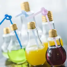 Модный Креативный летний лампочка бутылка для воды милый короткий Модный милый Молочный Сок светильник с лампочками чашка с защитой от протечек Прямая поставка Q18