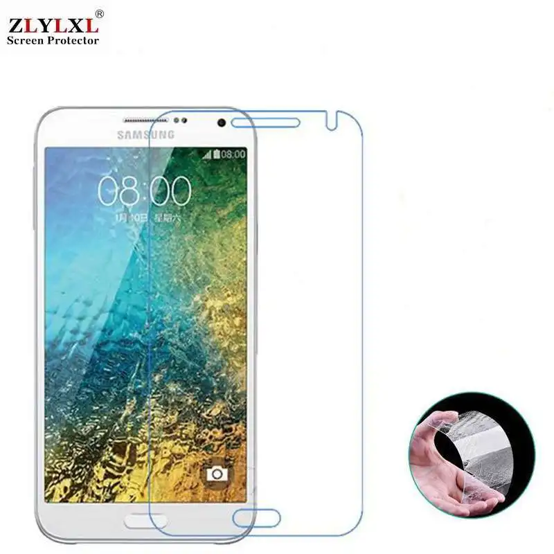 

Glass + case Transparent Dirt-resistant soft back case for Samsung Galaxy E7 tempered glass screen protector
