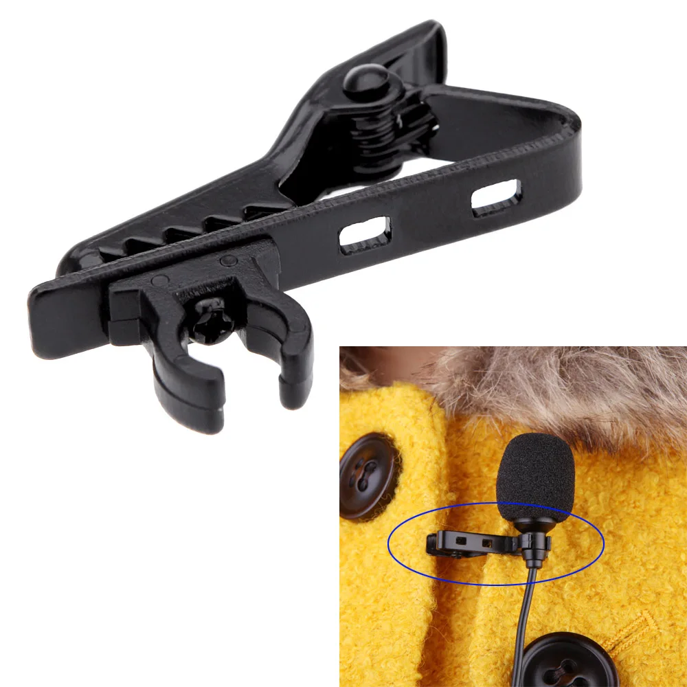 

Professional Black Durable Metal Microphone Lapel Tie Clip for Lapel Lavalier Mic