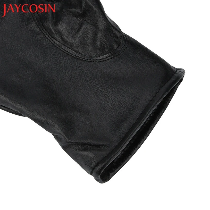 Мужские перчатки JAYCOSIN из натуральной овечьей кожи черные для сенсорного экрана