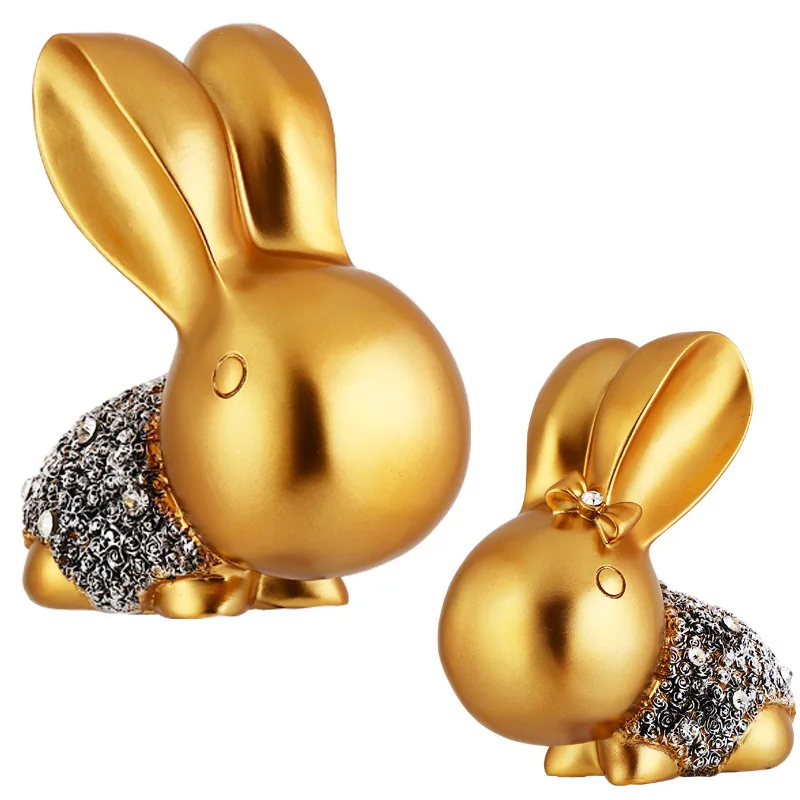Goede Europese Elegante Paar Grote Oren Paar Bunny Ornament Woondecoratie Accessoires Creative Resin Craft Wedding Gift Home Decor