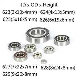 Шариковый подшипник с глубоким жёлобом металлический экранированная миниатюра мини маленький шарикоподшипник 623 624 625 626 627 628 629