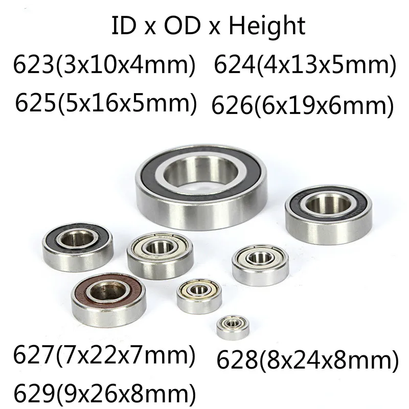 629RS 629-2RS Rubber Shielded Deep Grove Ball Bearing 9x26x8mm