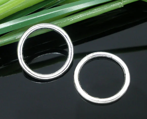 DoreenBeads 100 тусклых серебряных цветов припаянные закрытые Колечки 16 мм (B05426)|jump