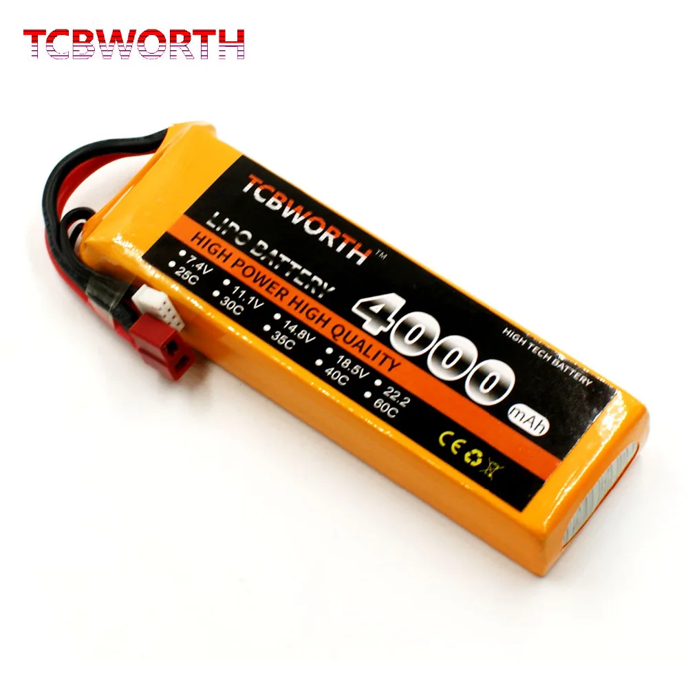 

TCBWORTH RC LiPo Airplane battery 2S 7.4V 4000mAh 30C For RC Helicopter Quadrotor Drone Car boat Truck Li-ion batteria