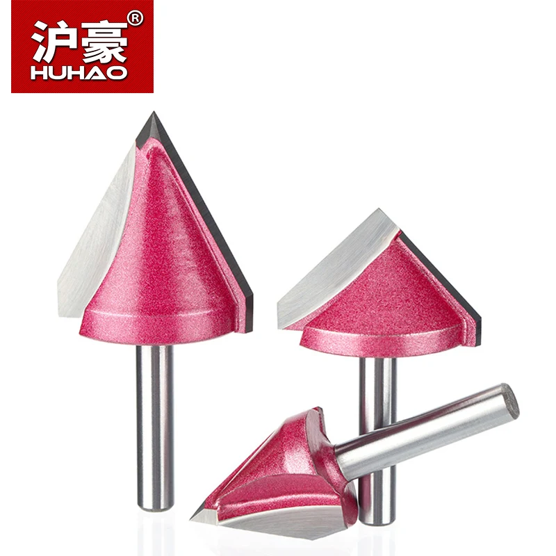 HUHAO 1pc 6mm V Bit CNC solid carbide end mill 3D Router Bits for Wood tungsten woodworking MDF milling cutter 60 90 120 150 deg HUHAO 1pc 6mm V Bit CNC solid carbide end mill 3D Router Bits for Wood tungsten woodworking MDF milling cutter 60 90 120 150 deg