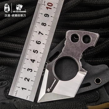 

HX OUTDOORS Fixed Blade Camping Knife 4Cr13Mov Ti-Coated Multi-Functional Pocket Knives With K Sheath Survival EDC Knife Tools