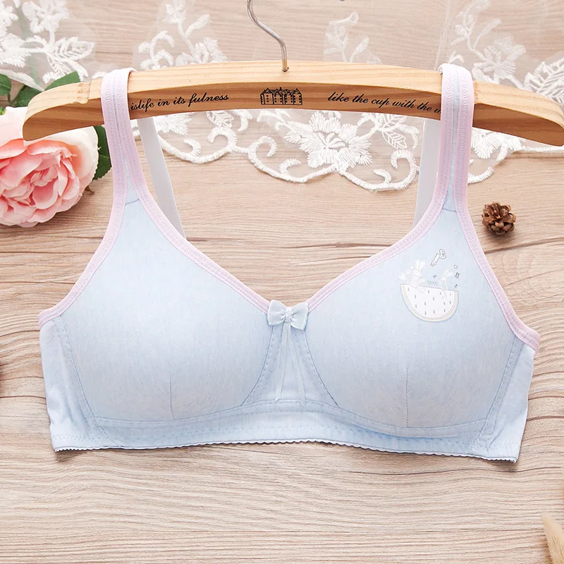 2019 Girls Underwear Students Bras Puberty Student Bra Wire Free Cotton Small Chest Size Women