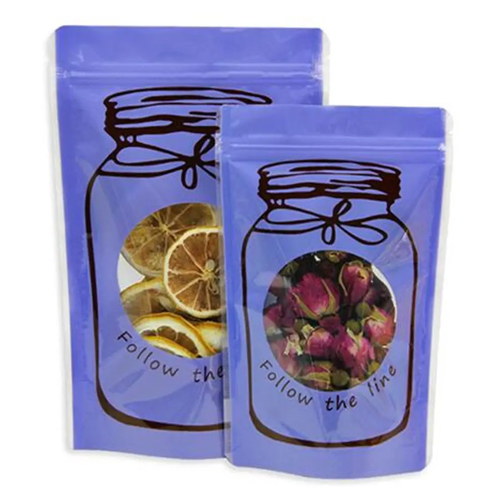GRUITER Purple Polyethylene Stand Up Ziplock Bags With Canister Design Stand Up Bags for Food