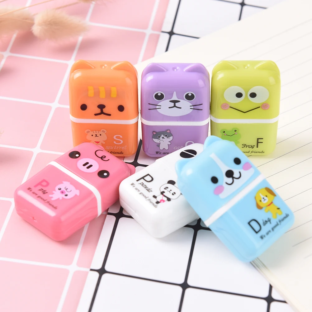 1pc Roller Eraser Cute Cartoon Rubber Kawaii Students Stationery