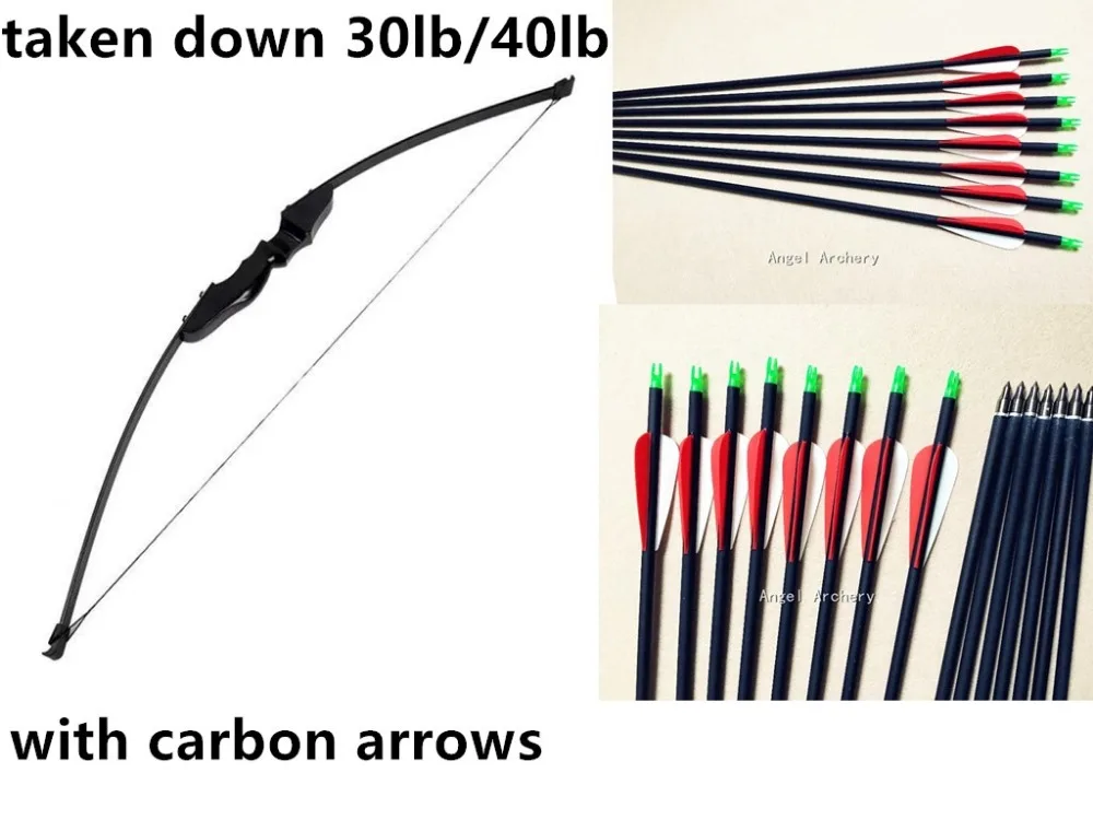 

Taken down bow 30/40lbs Recurve Bow With Carbon arrows For Right /Left Hands Archery Bow Shooting Hunting Game Outdoor Sports