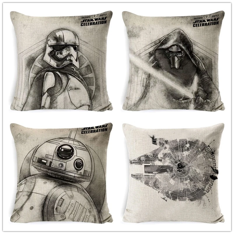 Чехлы для подушек Star Wars ручная роспись йода Дарт Вейдер splter Art наволочка для автомобильной подушки декоративное белье для дивана Бежевый наволочка