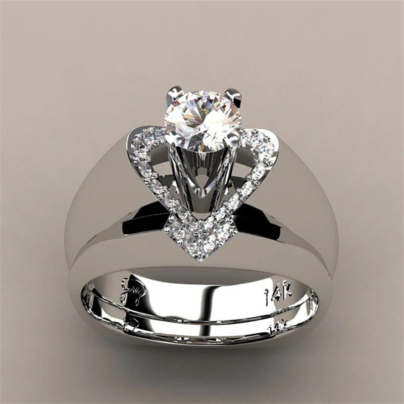 ROMAD, широкие кольца для женщин, кристалл, белое свадебное роскошное кольцо, серебряные стразы, обручальные винтажные свадебные кольца, вечерние anillos R5