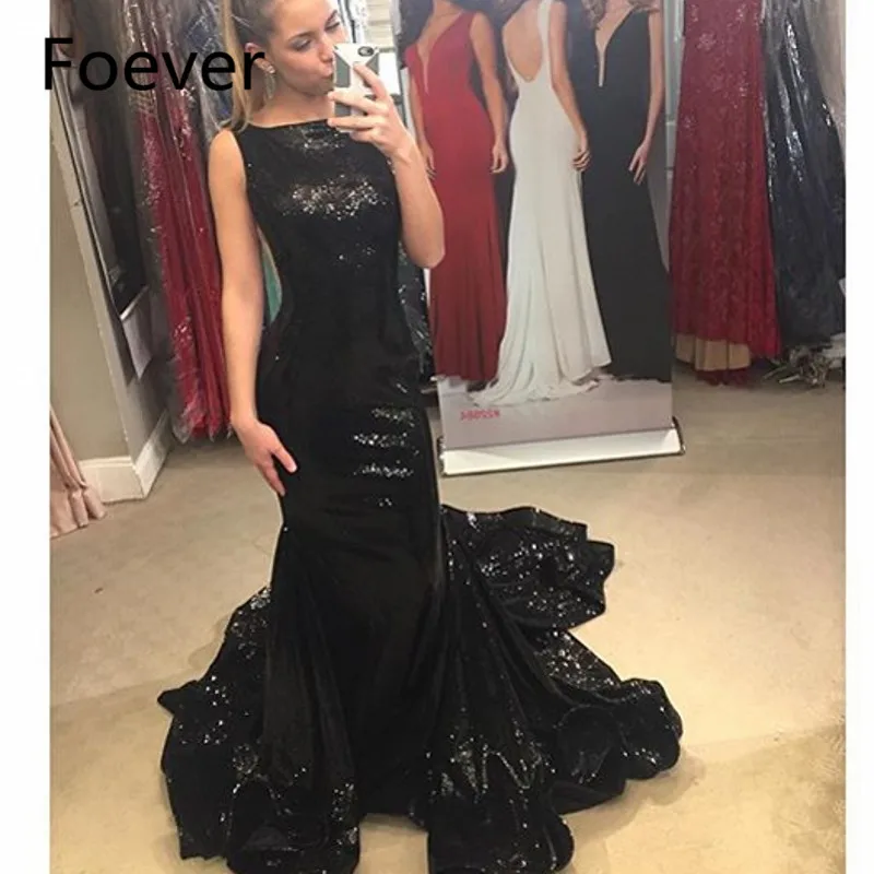 Black Sequin Mermaid Prom dresses 