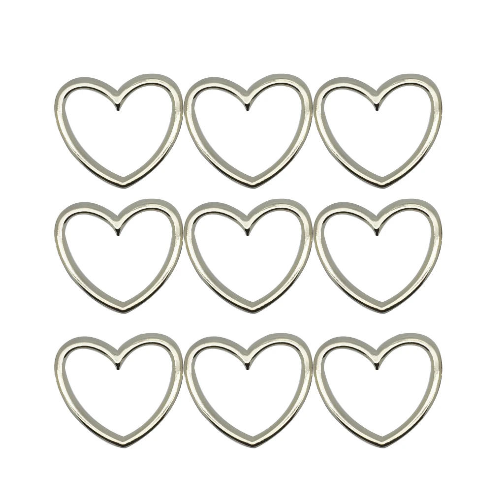 5Pcs Sliver Alloy Heart Circle Rings DIY Charms for Womens Collar Choker Leather Necklace Jewelry Leg Ring Garter Belt Making