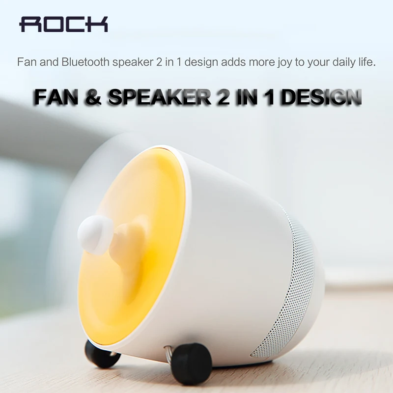 

ROCK Mini Bluetooth Speaker for IOS with Fan Android 1200mAh portable compact and cute multi-function clearance 49%