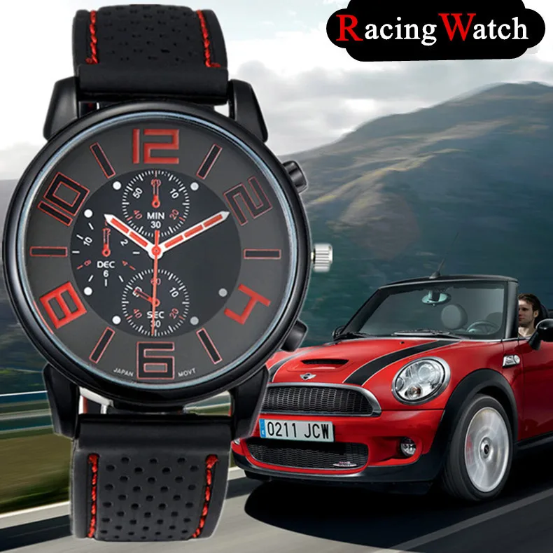 Men sports watches quartz watch F1 racing hot sale fashion watch male sports stylish silicone