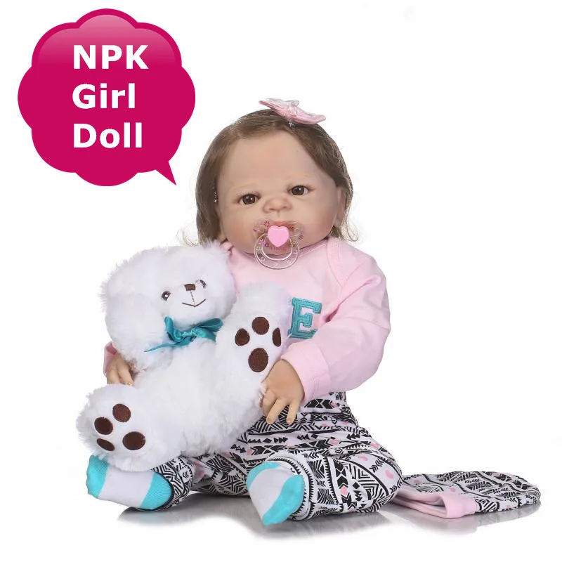 

NPK 57cm Silicone Reborn Dolls Baby Realistic Doll Reborn Full Vinyl Boneca Reborn Doll For Girls Christmas Gift Dolls