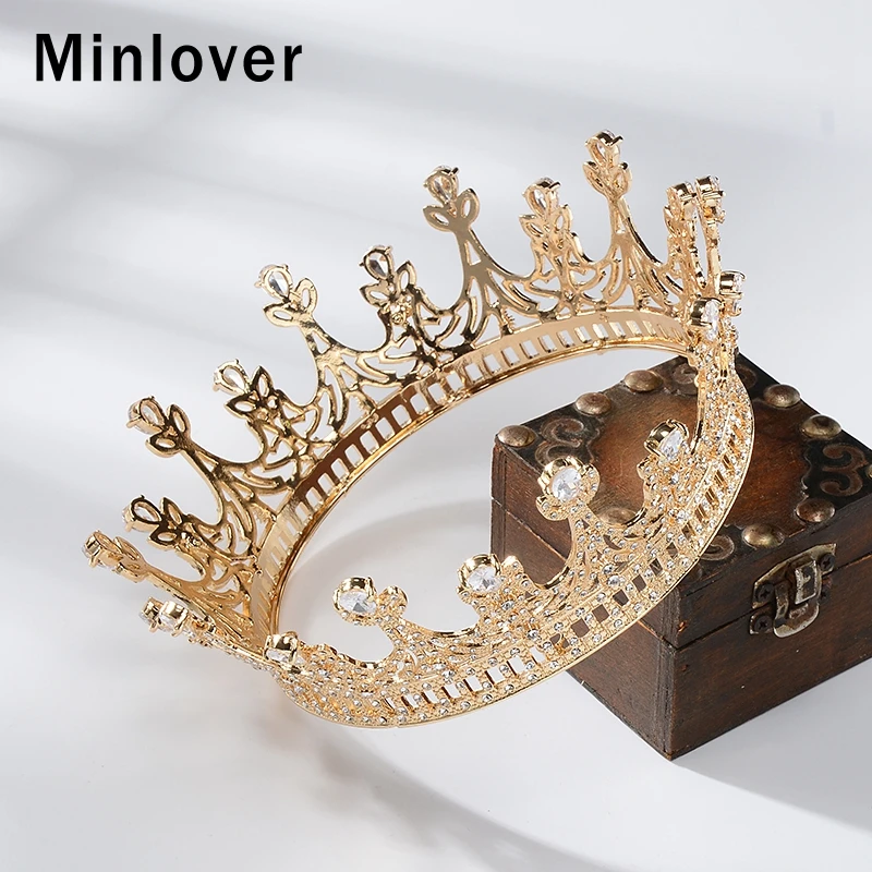 Mecresh CZ невесты тиары для женщин полная круглая корона конкурса красоты Queen