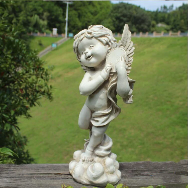 Европейский сад ручной работы творческие статуэтки ангела свадебный подарок домашний Парк двор Смола вышивка с ангелом Орнамент Украшение Искусство