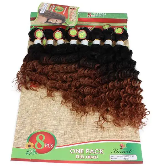 Ombre монгольской странный вьющиеся плетение Юнис волос Необработанные Джерри вьющиеся волосы утка 8bundles/пакет свободная волна Химическое наращивание волос - Цвет: #30