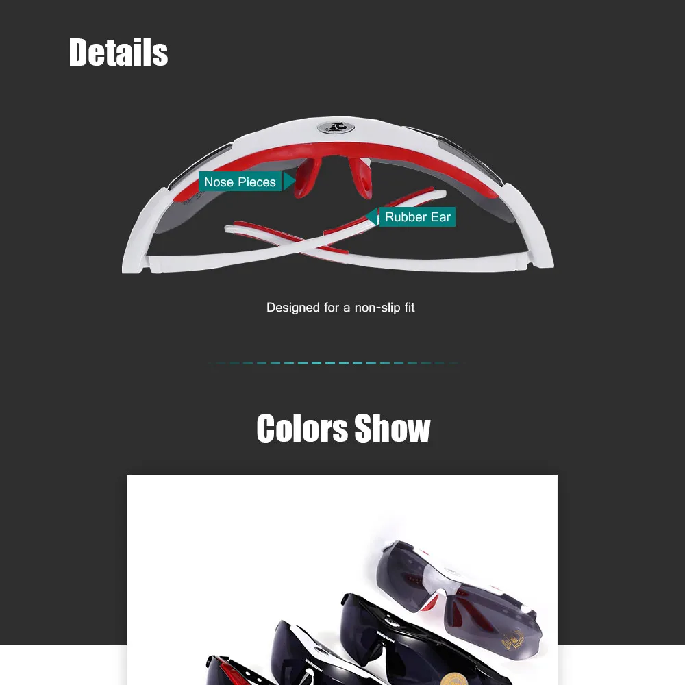 Robesbon 0089 - 1 Men Cycling Eyewear Outdoor Cycling Glasses Bicycle Bike UV400 Sports Sun Glasses