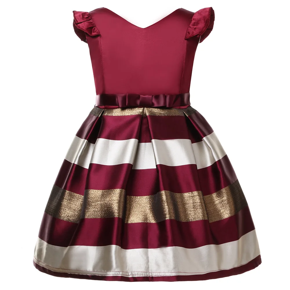 

baby Summer Girl Flower Girl Wedding Dress Sleeveless striped elegant formal party princess dresses 2-10T Children's Costume