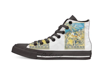 

La Corse Corsica Vintage Travel Poster Casual High Top Canvas shoes sneakers For Drop shipping